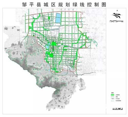 邹平县城区规划绿线控制图公布