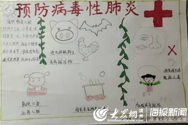 学生制作的防疫手抄报